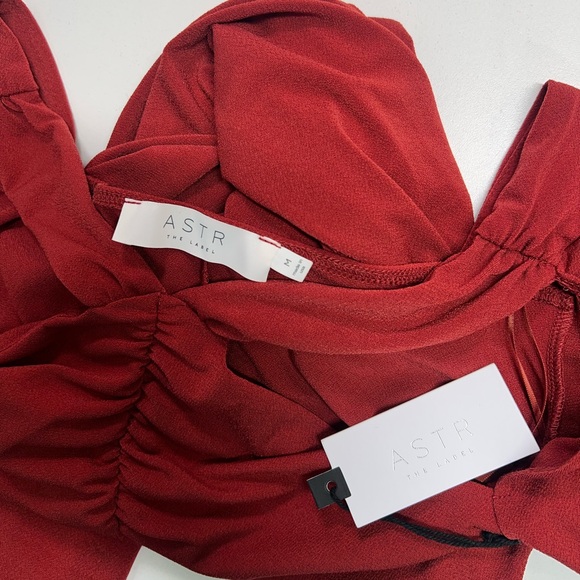 ASTR Cutout Detail Long Sleeve Bodycon Midi Dress Rust Red New With Tags Medium - Picture 6 of 9